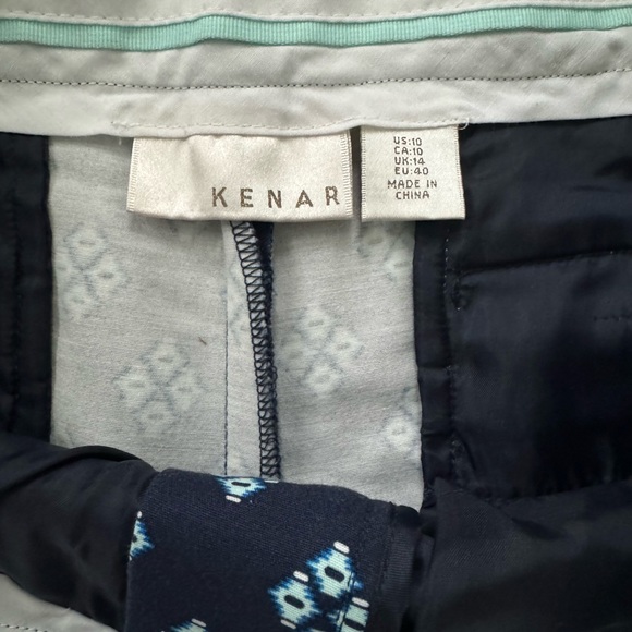 Kenar Navy Blue Light Blue Printed Shorts- Summer/ Spring- SIZE 10 - Picture 3 of 4